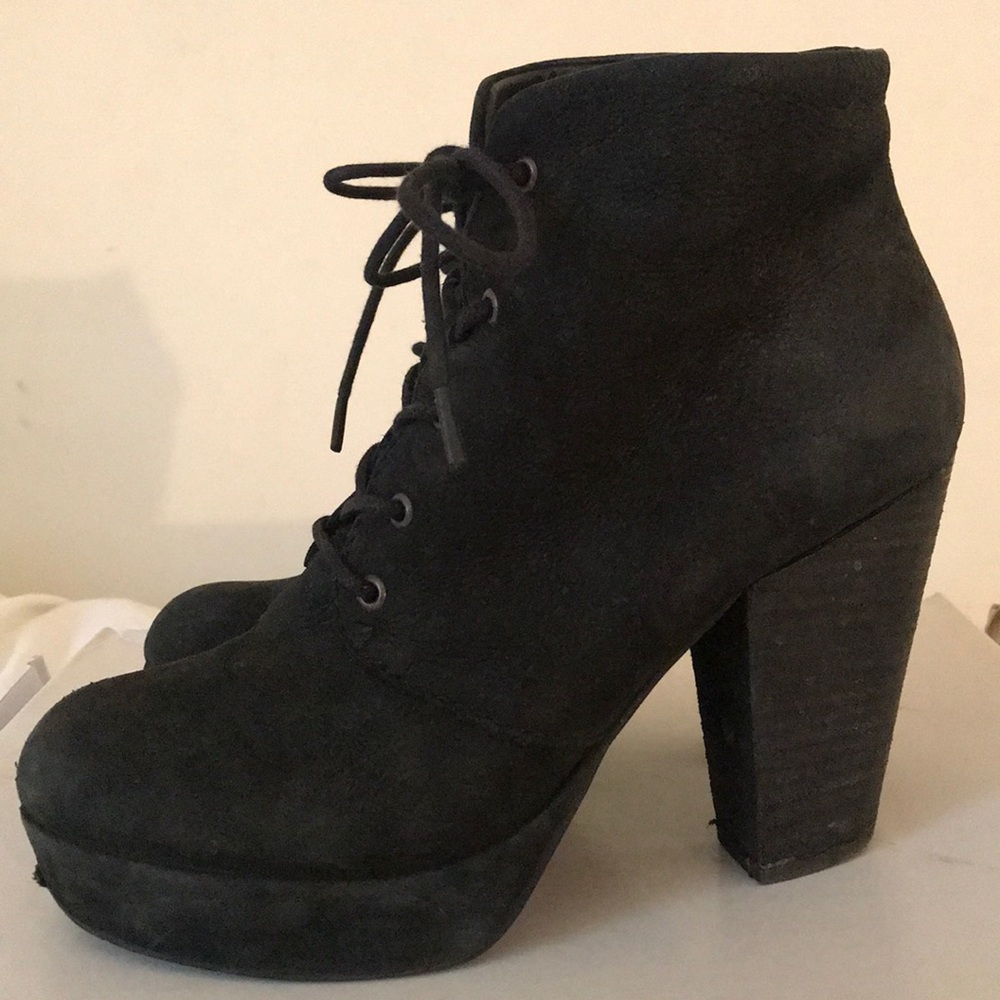 Black platform booties